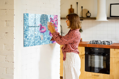 Beschreibbare magnettafel Löwenzahn-Flamingos