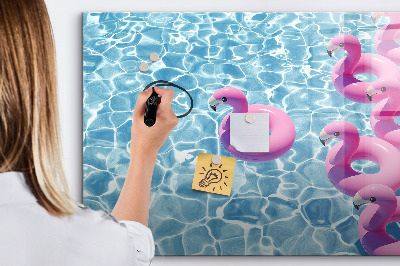Beschreibbare magnettafel Löwenzahn-Flamingos