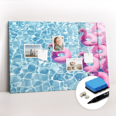 Beschreibbare magnettafel Löwenzahn-Flamingos