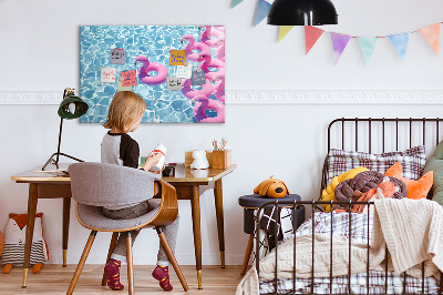 Beschreibbare magnettafel Löwenzahn-Flamingos