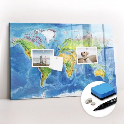 Beschreibbare magnettafel Weltkarte