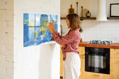 Beschreibbare magnettafel Weltkarte