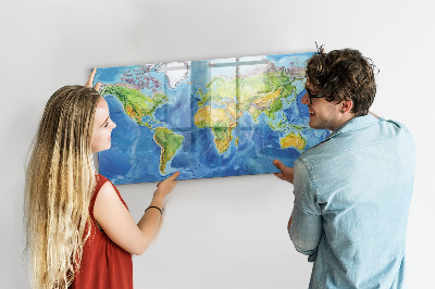 Beschreibbare magnettafel Weltkarte