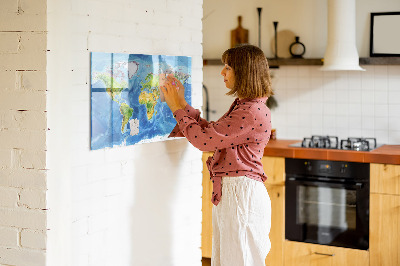 Beschreibbare magnettafel Weltkarte