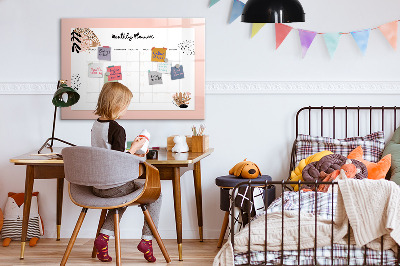 Magnettafel mit Marker Monatsplaner mit Blumen