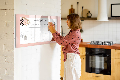 Beschreibbare magnettafel küche Monatsplaner mit Blumen