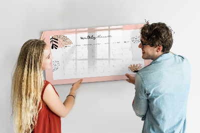 Beschreibbare magnettafel küche Monatsplaner mit Blumen