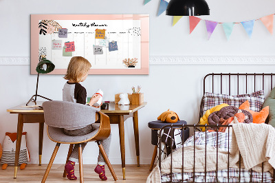 Magnettafel mit Marker Monatsplaner mit Blumen