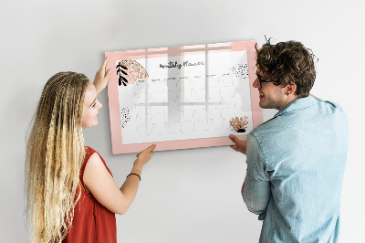 Beschreibbare magnettafel küche Monatsplaner mit Blumen