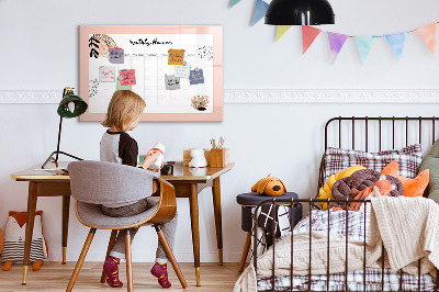 Beschreibbare magnettafel küche Monatsplaner mit Blumen