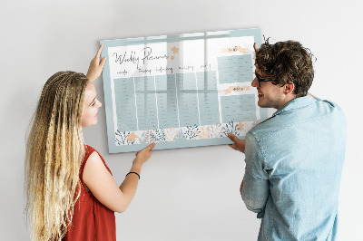 Beschreibbare magnettafel küche Wochenplan