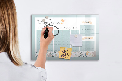 Beschreibbare magnettafel küche Wochenplan