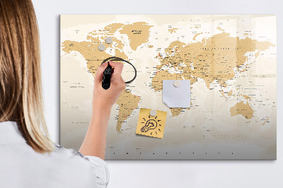 Beschreibbare magnettafel Politische Weltkarte