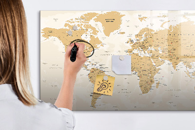 Beschreibbare magnettafel Politische Weltkarte