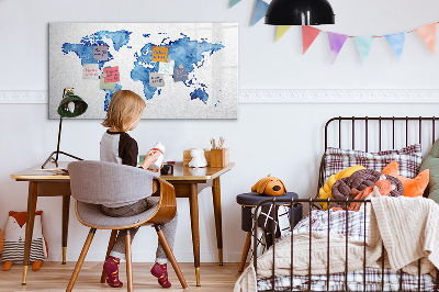 Beschreibbare magnettafel küche Aquarell-Weltkarte