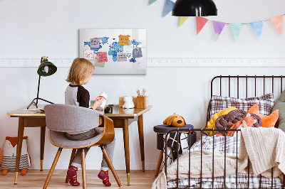 Beschreibbare magnettafel küche Aquarell-Weltkarte