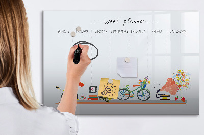 Beschreibbare magnettafel Wochenplaner