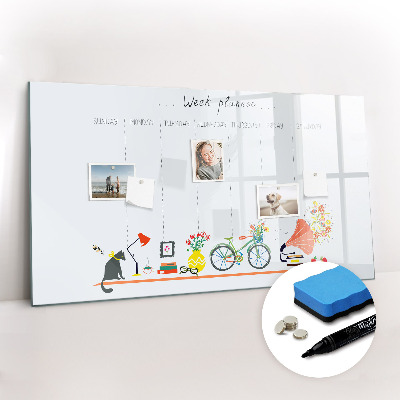 Beschreibbare magnettafel Wochenplaner