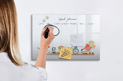 Beschreibbare magnettafel Wochenplaner