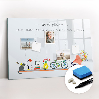 Beschreibbare magnettafel Wochenplaner