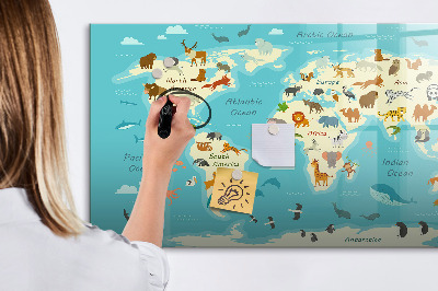 Beschreibbare magnettafel Karte der Tierwelt