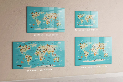 Beschreibbare magnettafel Karte der Tierwelt