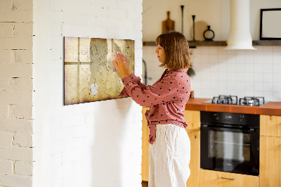 Magnettafel mit Marker Alte Weltkarte