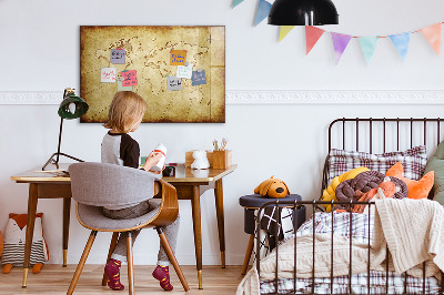 Magnettafel mit Marker Alte Weltkarte