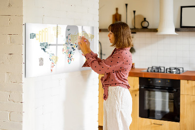 Beschreibbare magnettafel Ländernamen