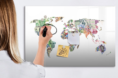 Beschreibbare magnettafel Banknowy-Weltkarte