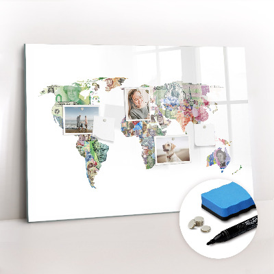 Beschreibbare magnettafel Banknowy-Weltkarte