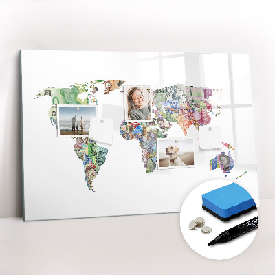 Beschreibbare magnettafel Banknowy-Weltkarte