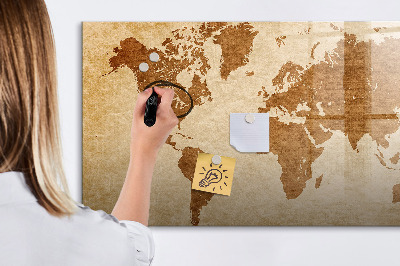 Beschreibbare magnettafel Weltkarte im alten Stil