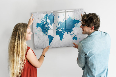 Beschreibbare magnettafel küche Weltkarte