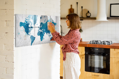 Beschreibbare magnettafel küche Weltkarte