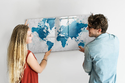 Beschreibbare magnettafel küche Weltkarte