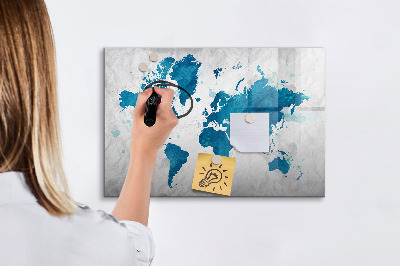 Beschreibbare magnettafel küche Weltkarte