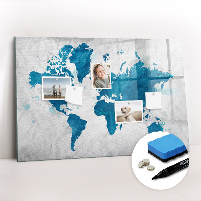 Beschreibbare magnettafel küche Weltkarte