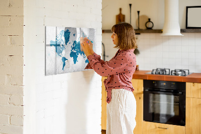 Beschreibbare magnettafel küche Weltkarte