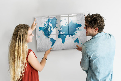 Beschreibbare magnettafel küche Weltkarte