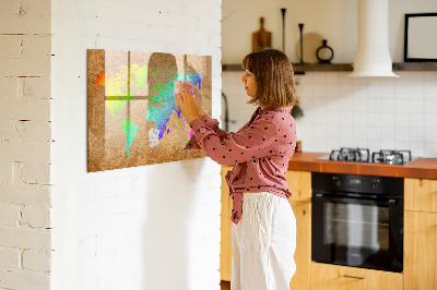 Beschreibbare magnettafel Weltkarte