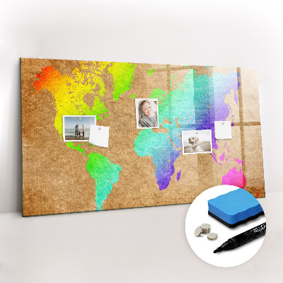Beschreibbare magnettafel Weltkarte
