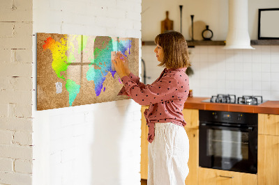 Magnetische Schreibtafel Weltkarte