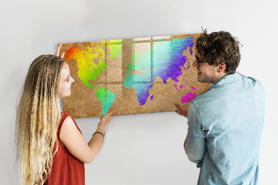 Beschreibbare magnettafel Weltkarte
