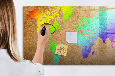 Beschreibbare magnettafel Weltkarte