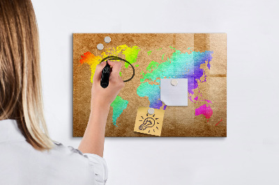 Beschreibbare magnettafel Weltkarte