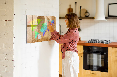 Magnetische Schreibtafel Weltkarte