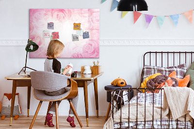 Magnettafel mit Marker Abstrakte Rosen