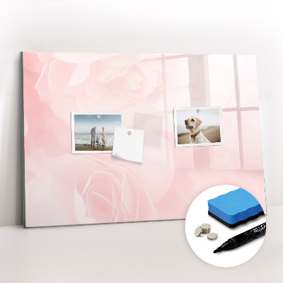Beschreibbare magnettafel Blühende Rosen