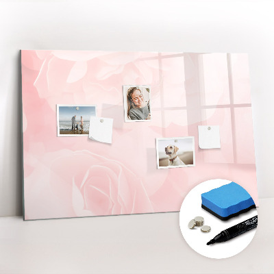 Beschreibbare magnettafel Blühende Rosen